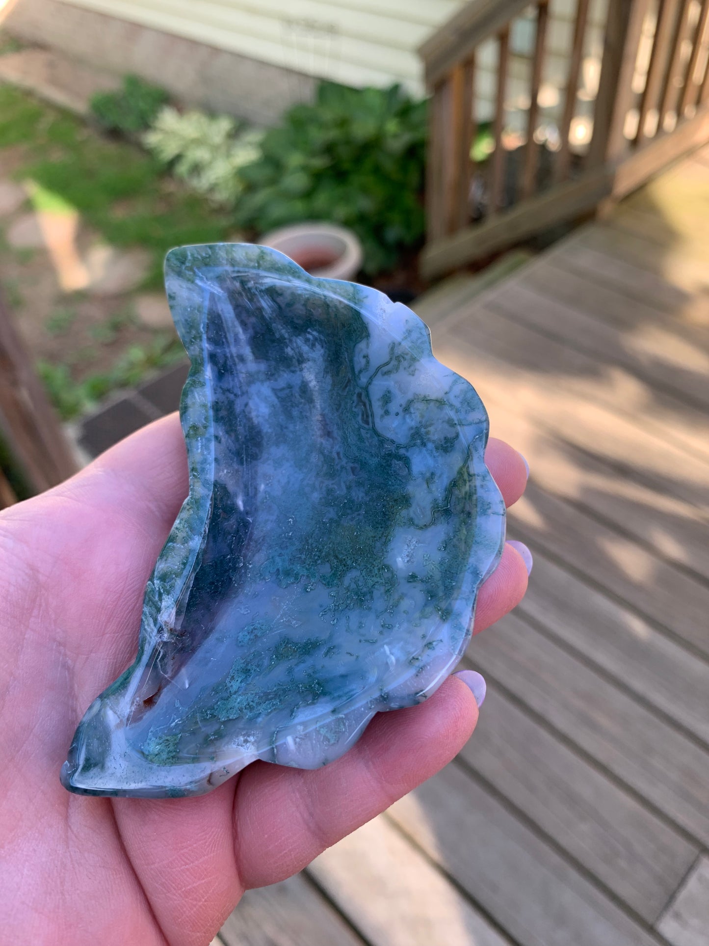 Moss Agate Dumpling Bowl