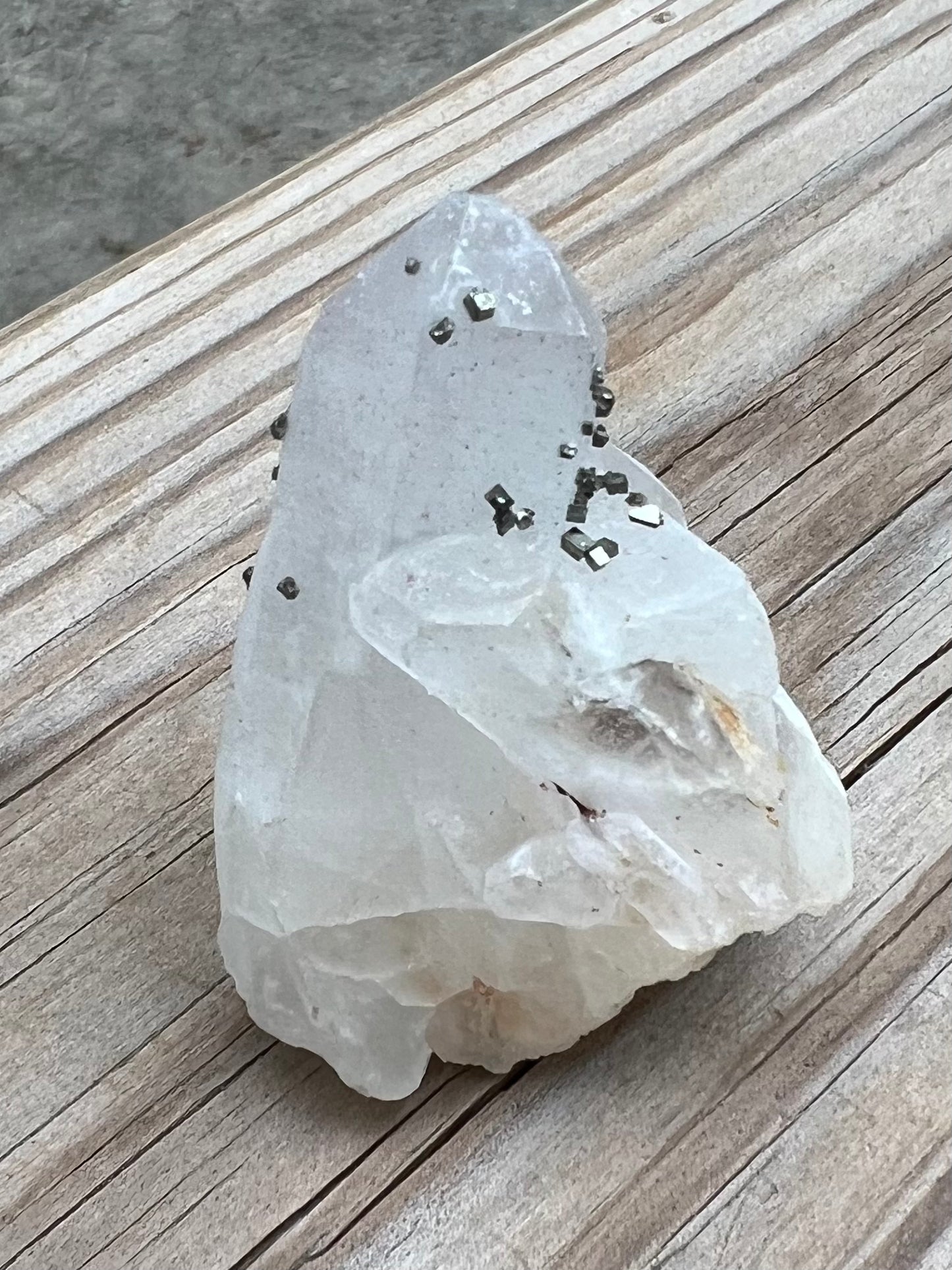 Clear Quartz Cluster with Pyrite