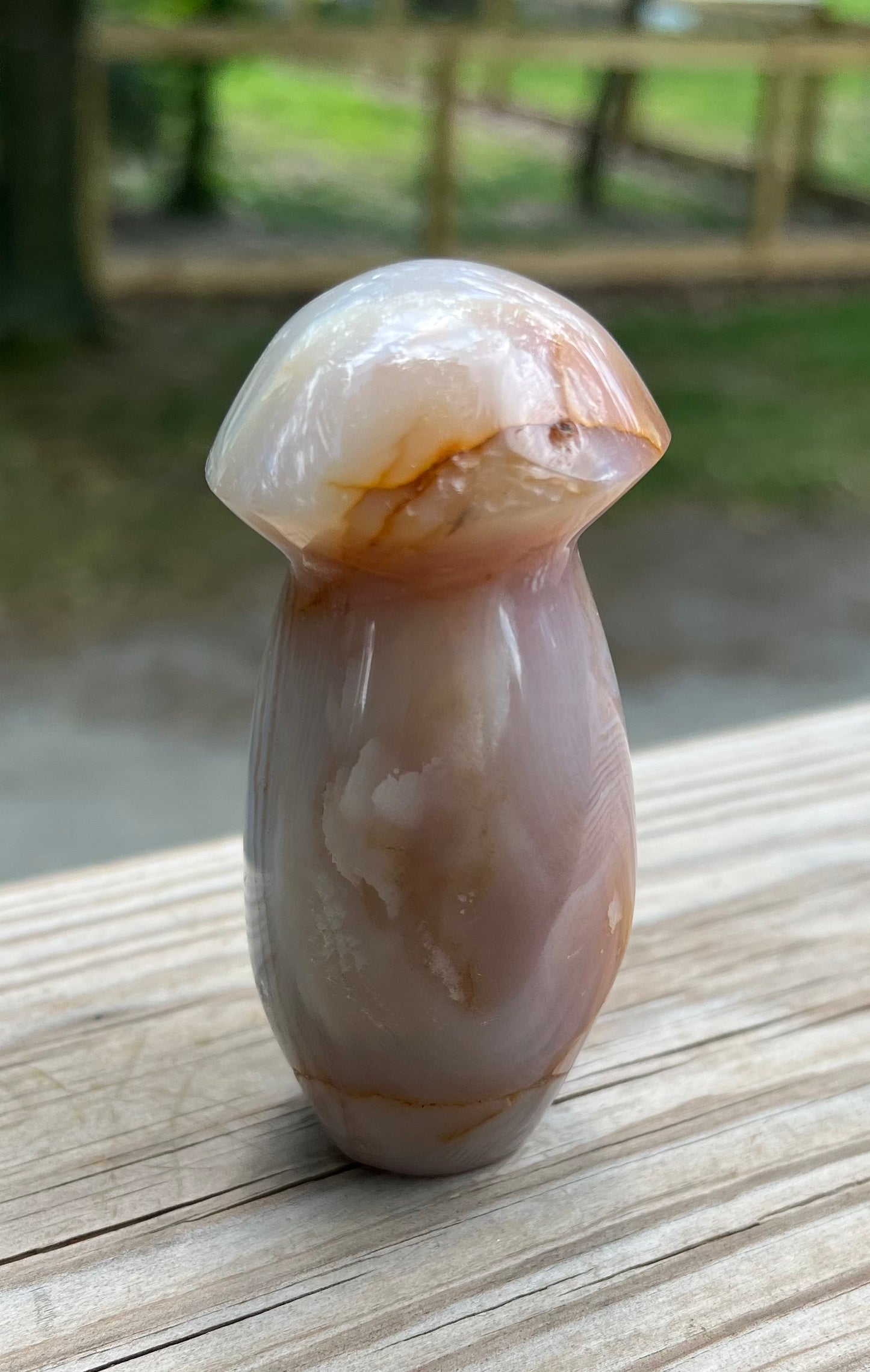 Mushroom Carving, Agate, Imperfect
