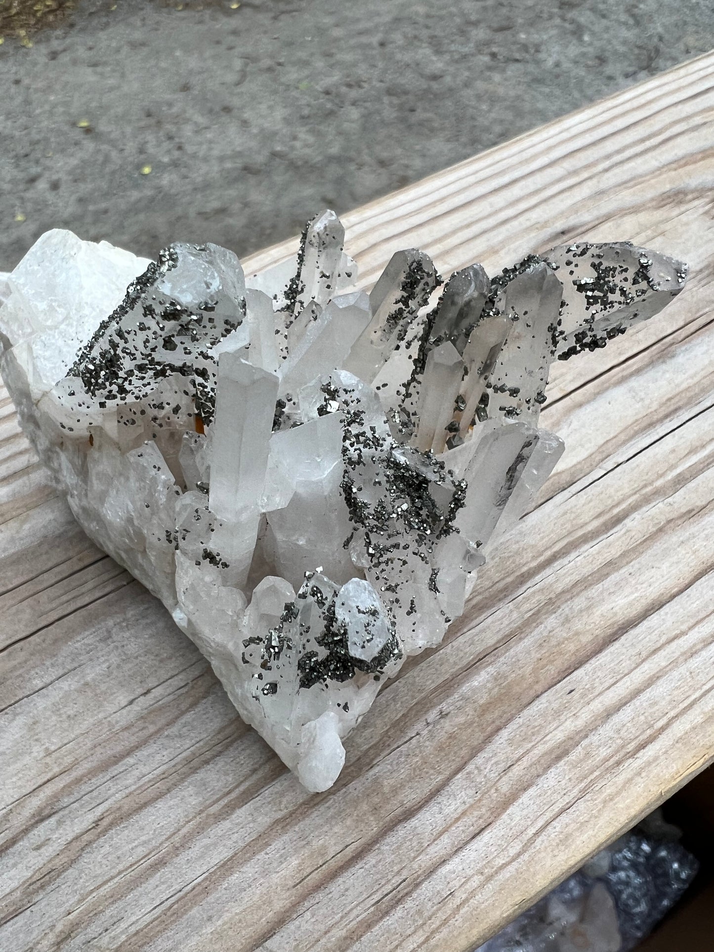 Clear Quartz Cluster with Pyrite