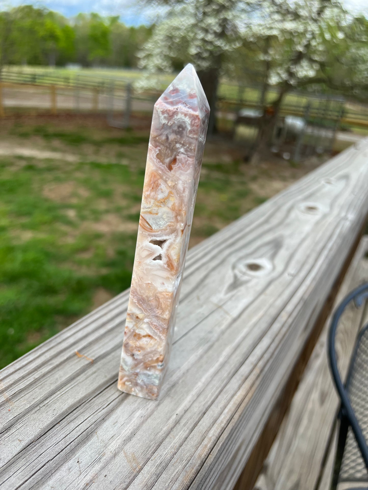 Crazy Lazy Agate Tower with Druzy