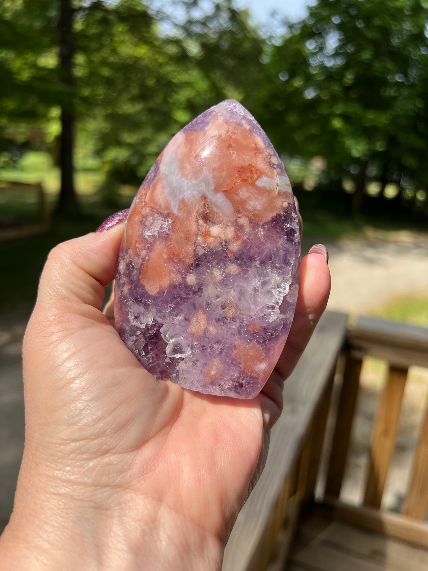 Pink Flower Amethyst Flame