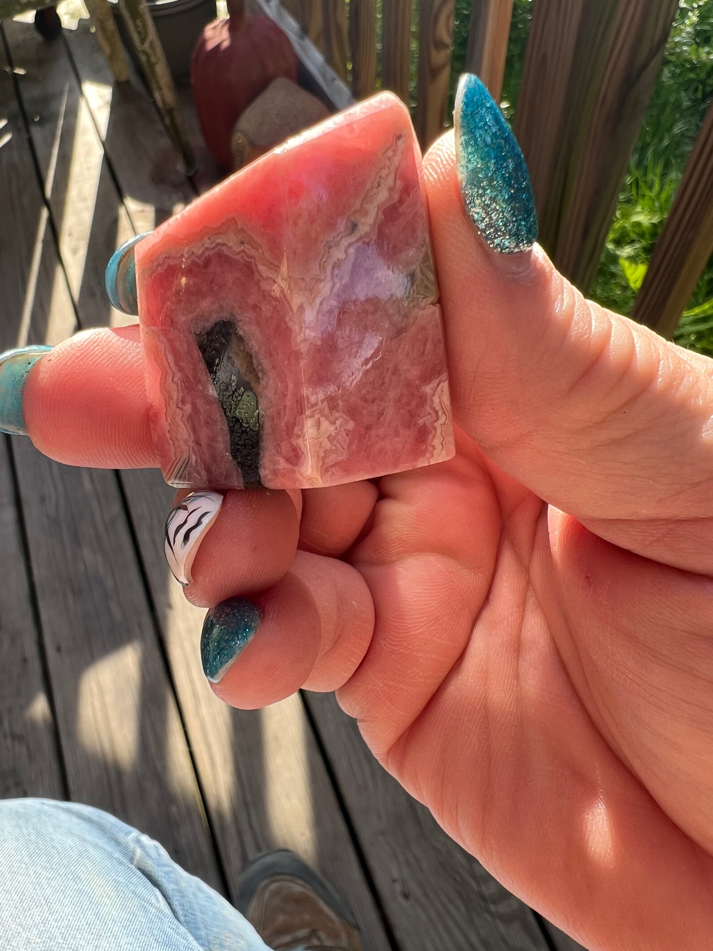 Rhodochrosite Free Form with Dentrites