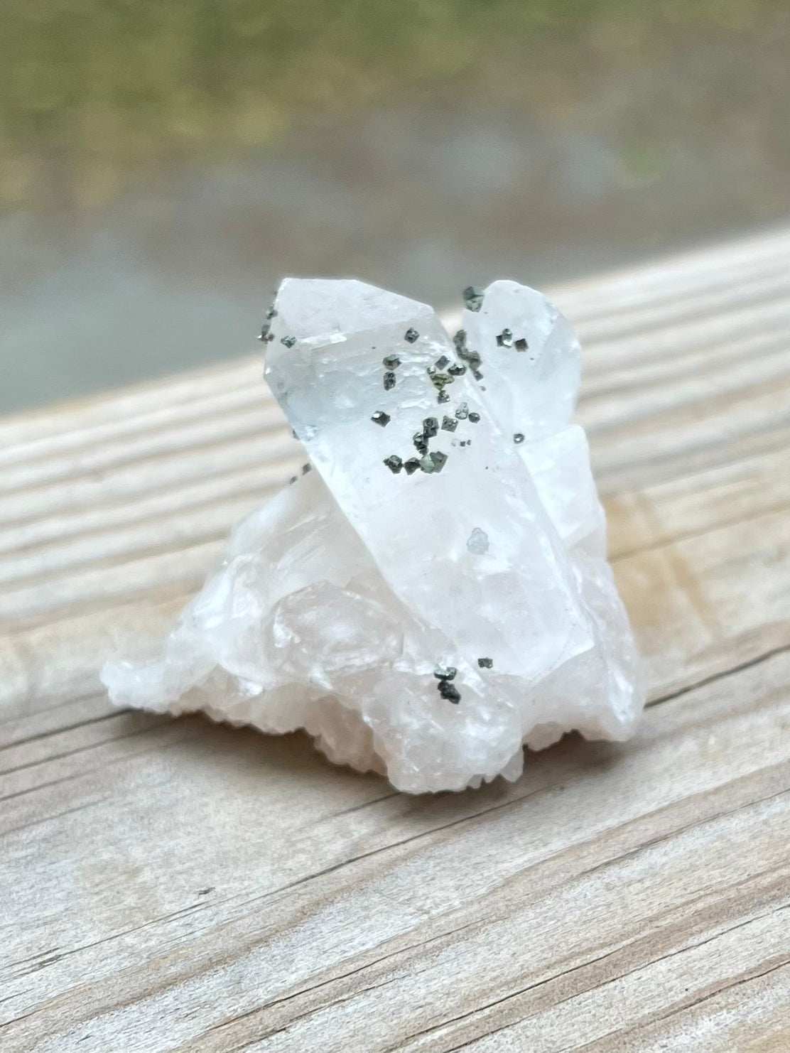 Clear Quartz Cluster with Pyrite