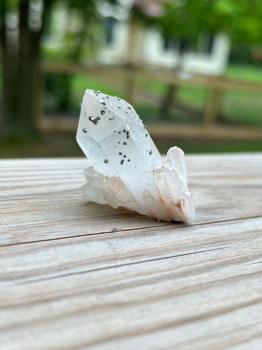 Clear Quartz Cluster with Pyrite