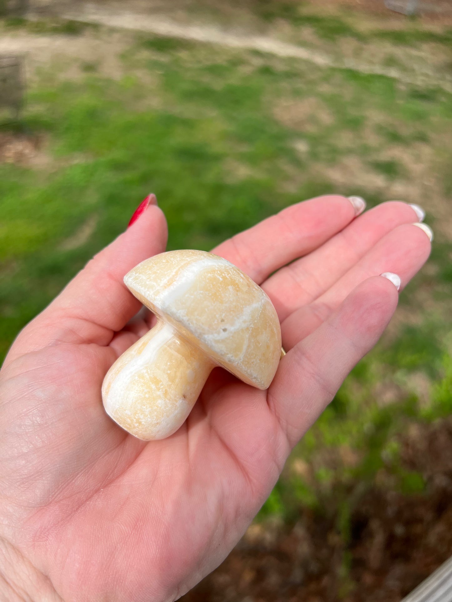 Yellow Calcite Mushroom, Imperfect