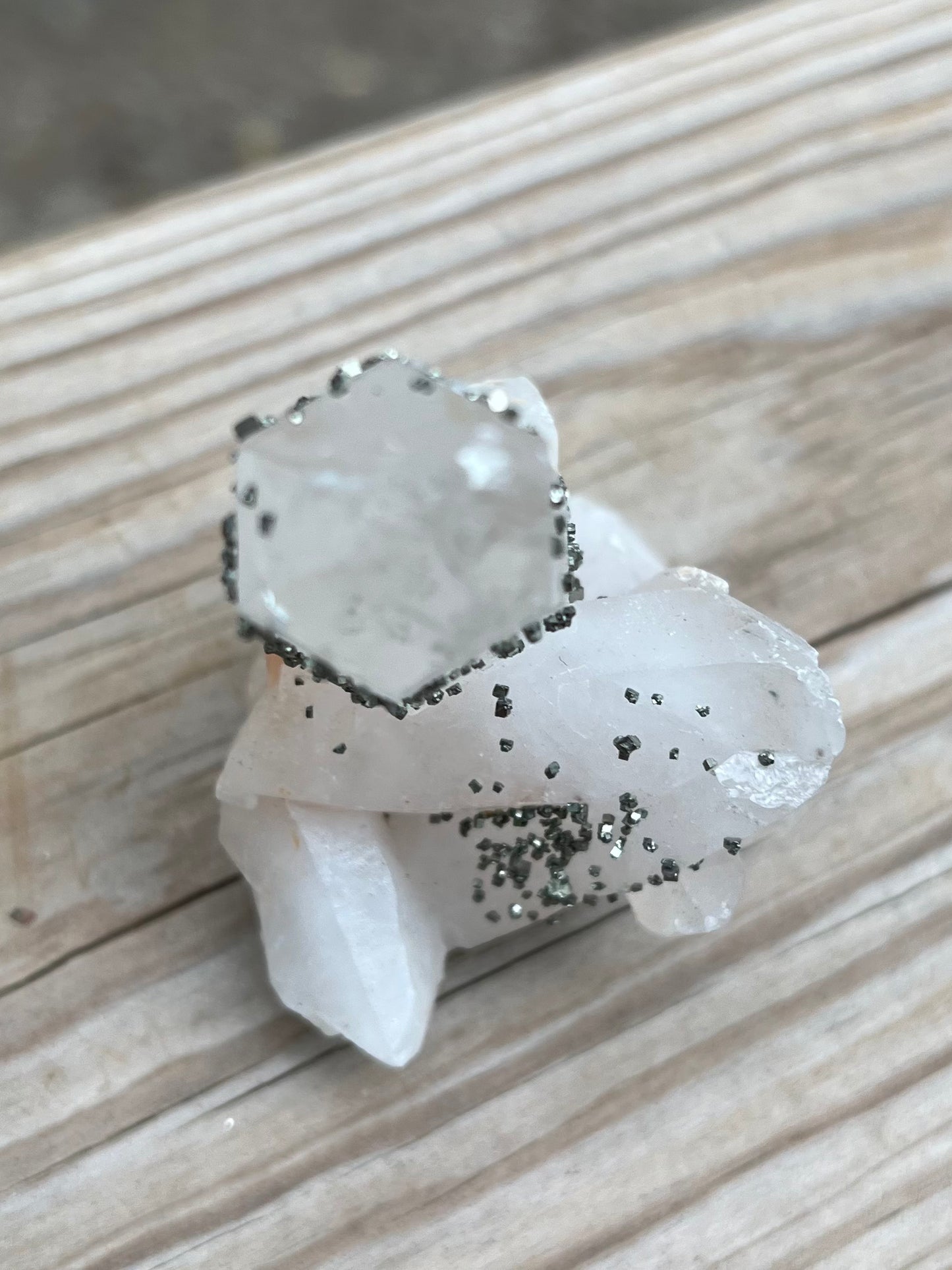 Clear Quartz Cluster with pyrite