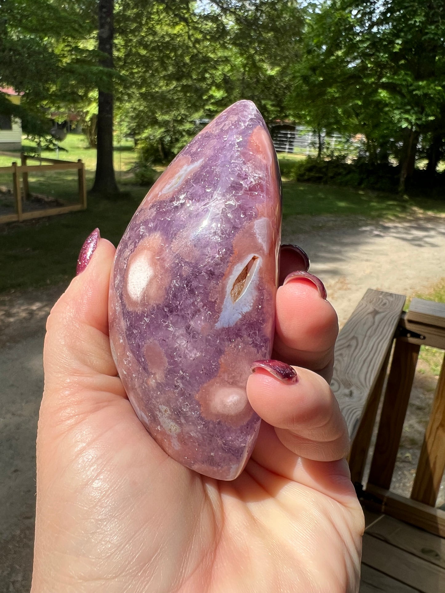 Pink Flower Amethyst Flame