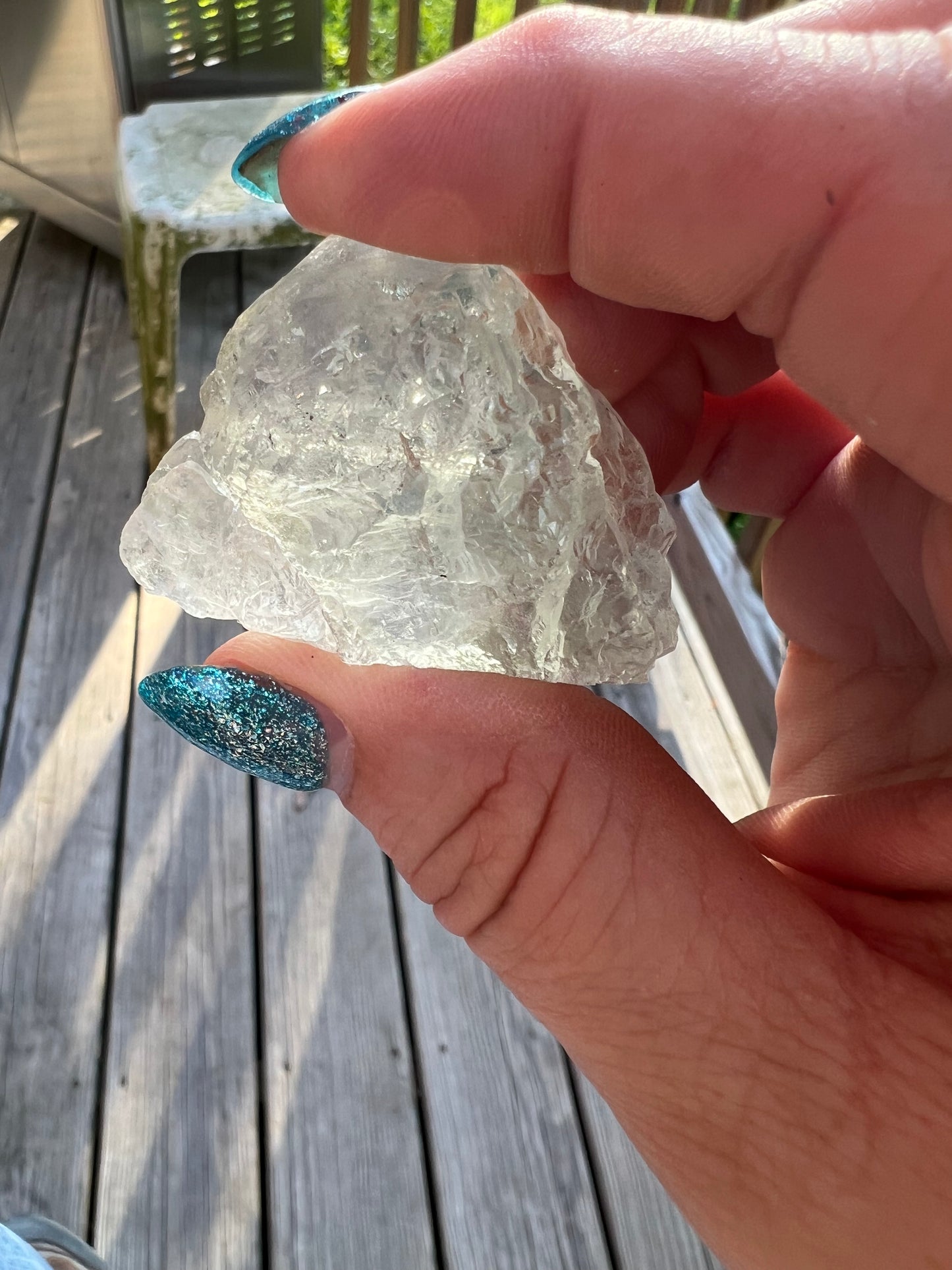 Raw Clear Green Fluorite