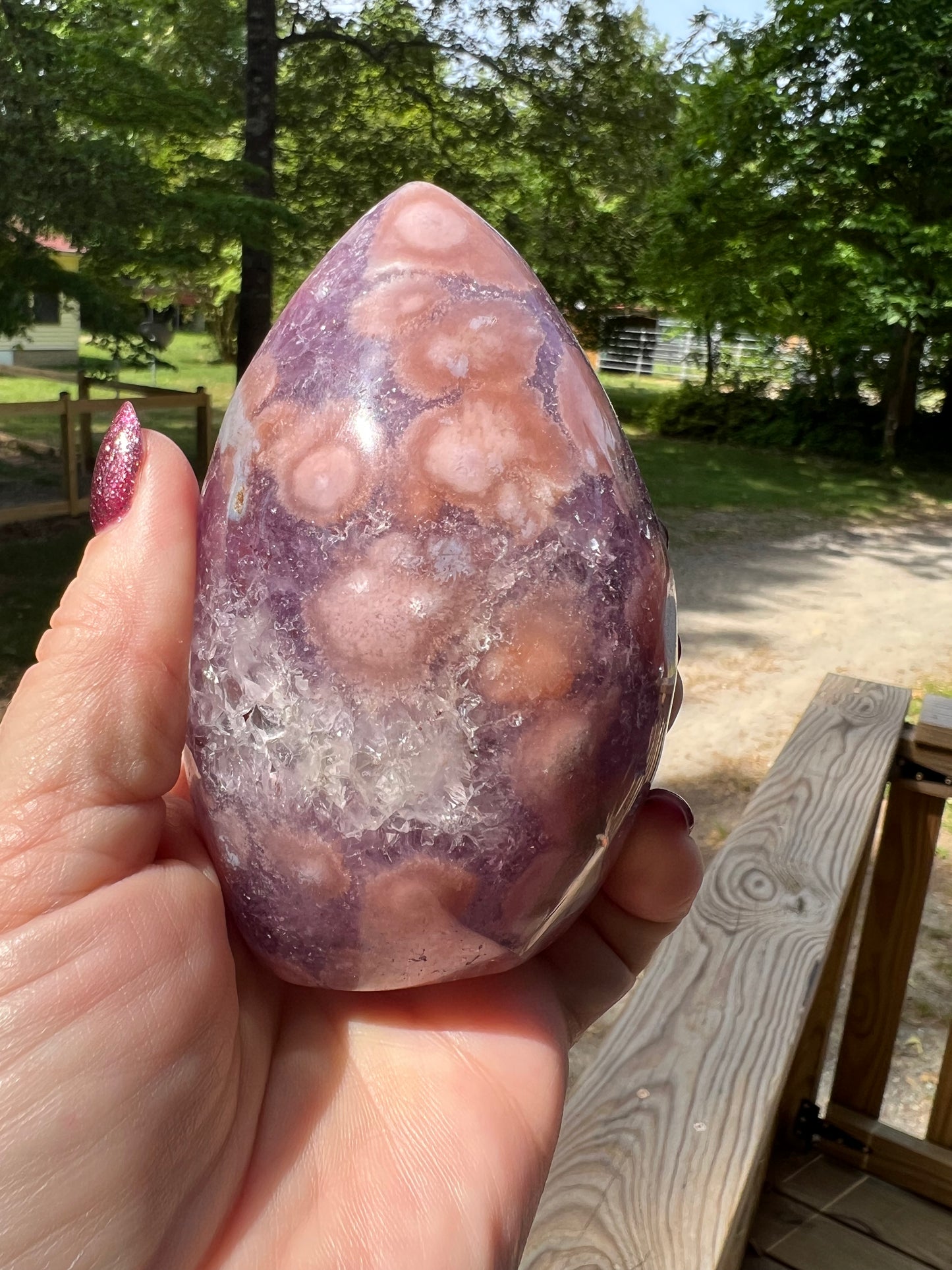 Pink Flower Amethyst Flame