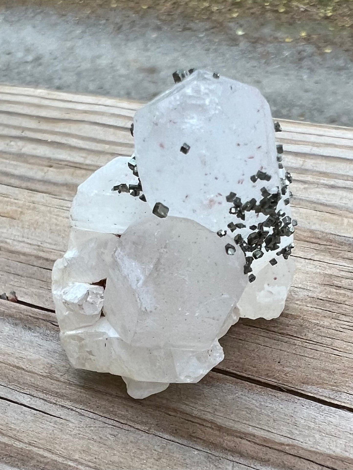 Clear Quartz Cluster with Pyrite