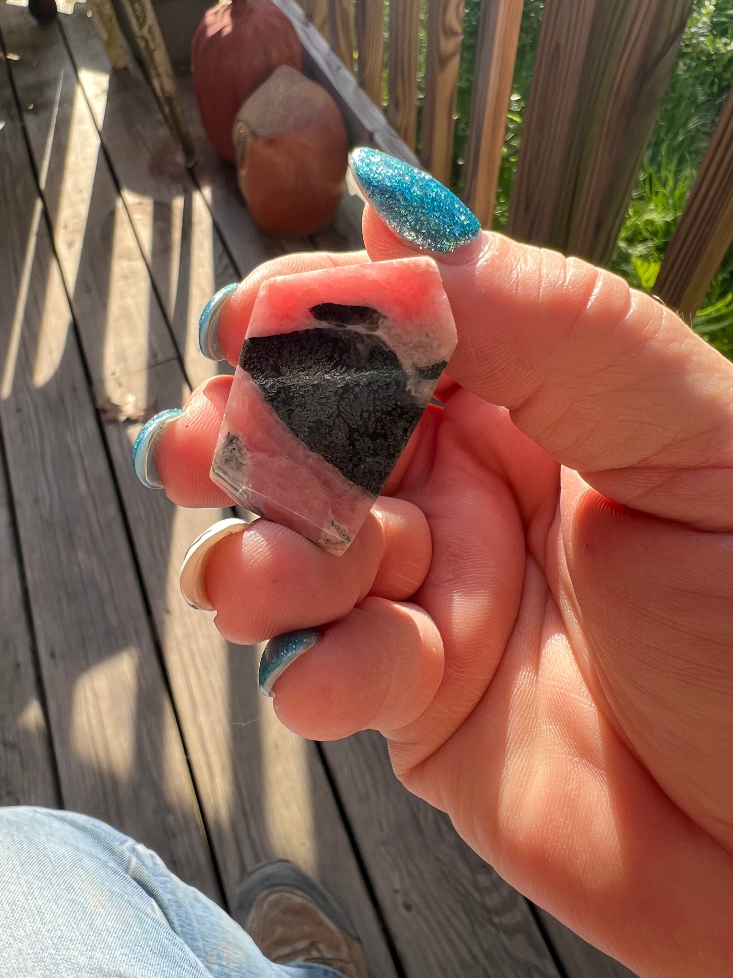 Rhodochrosite Free Form with Dentrites
