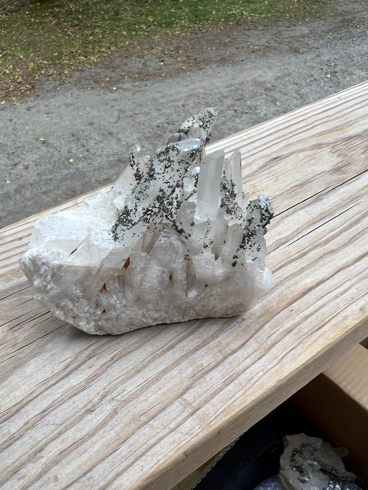 Clear Quartz Cluster with Pyrite