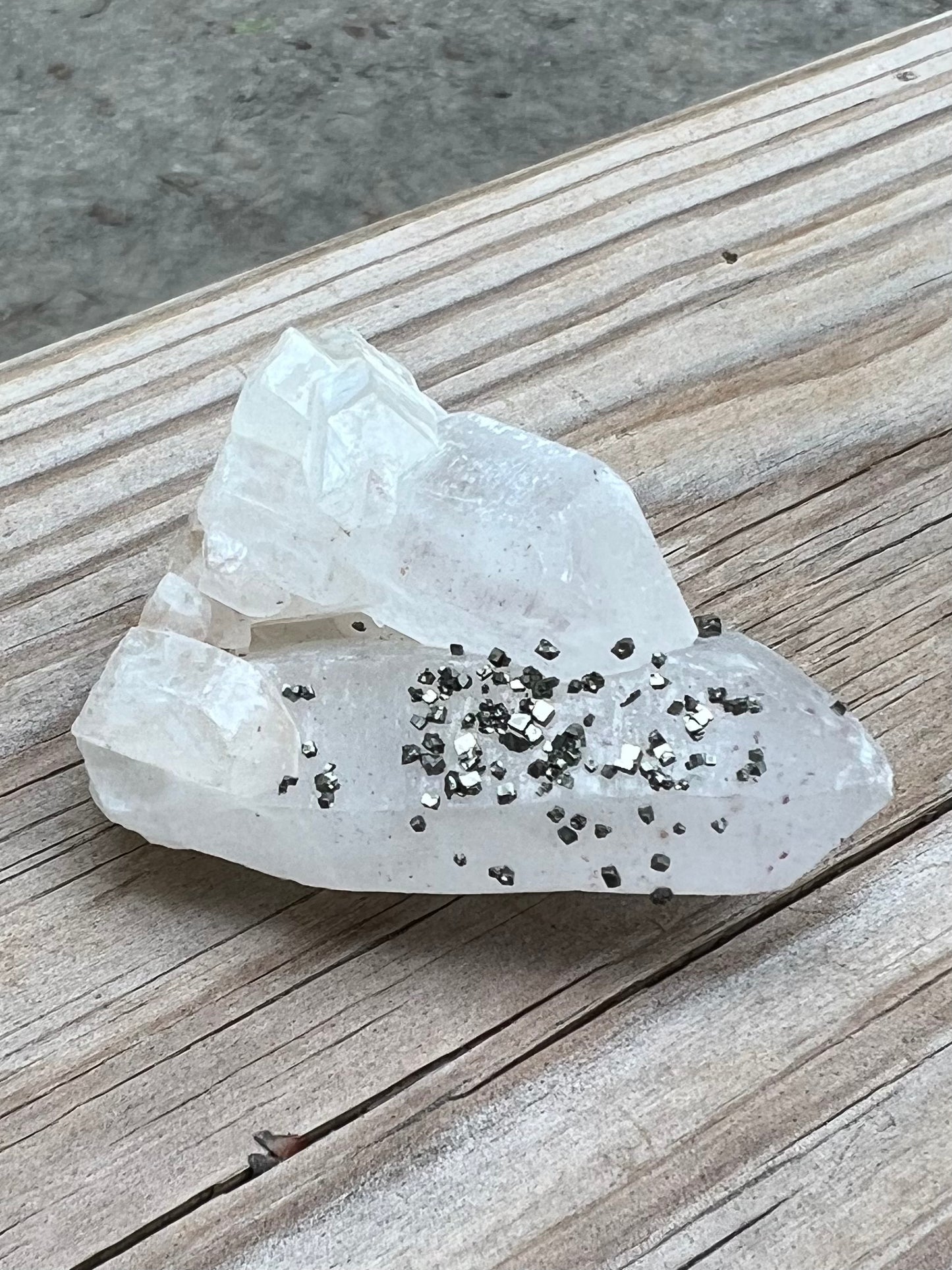 Clear Quartz Cluster with Pyrite
