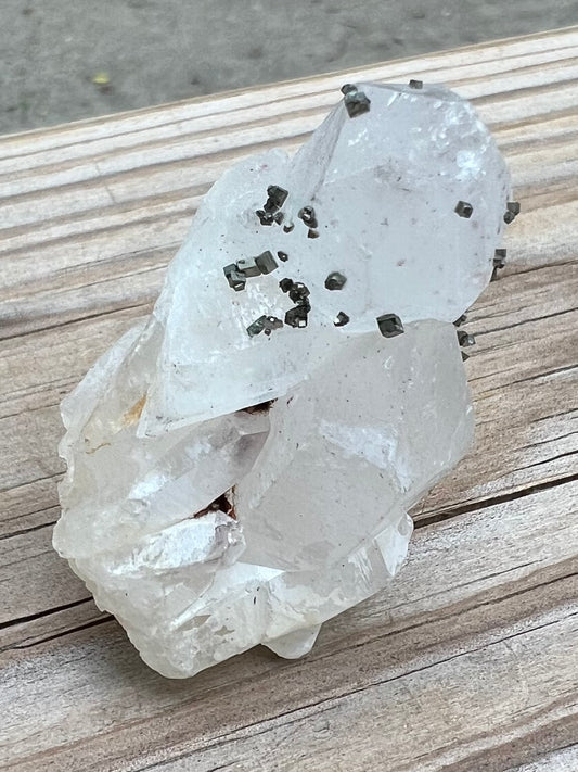 Clear Quartz Cluster with Pyrite