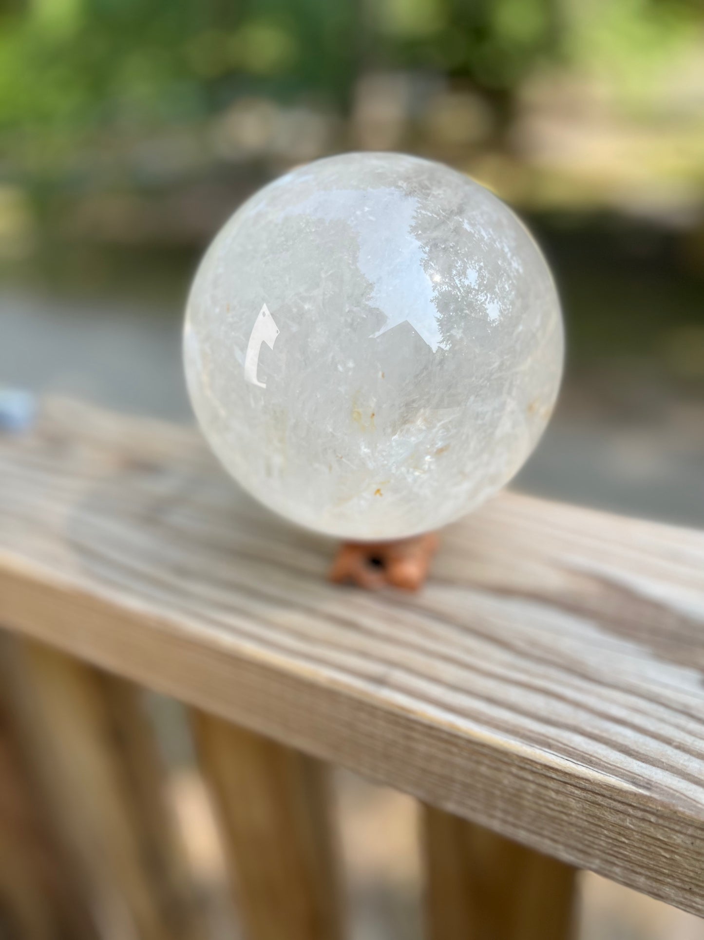 Clear Quartz Sphere with touch of Golden Healer! XXLarge
