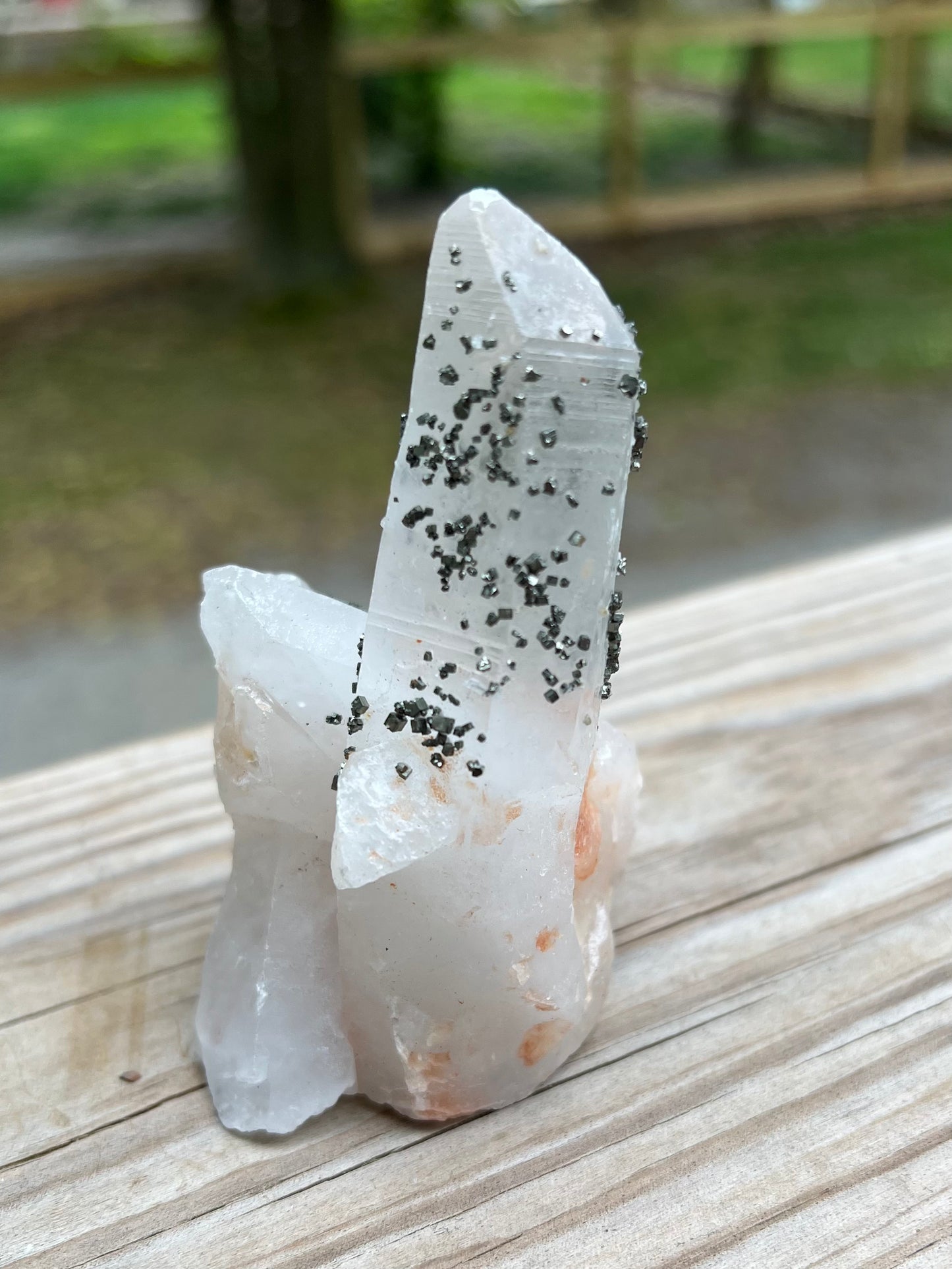 Clear Quartz Cluster with pyrite