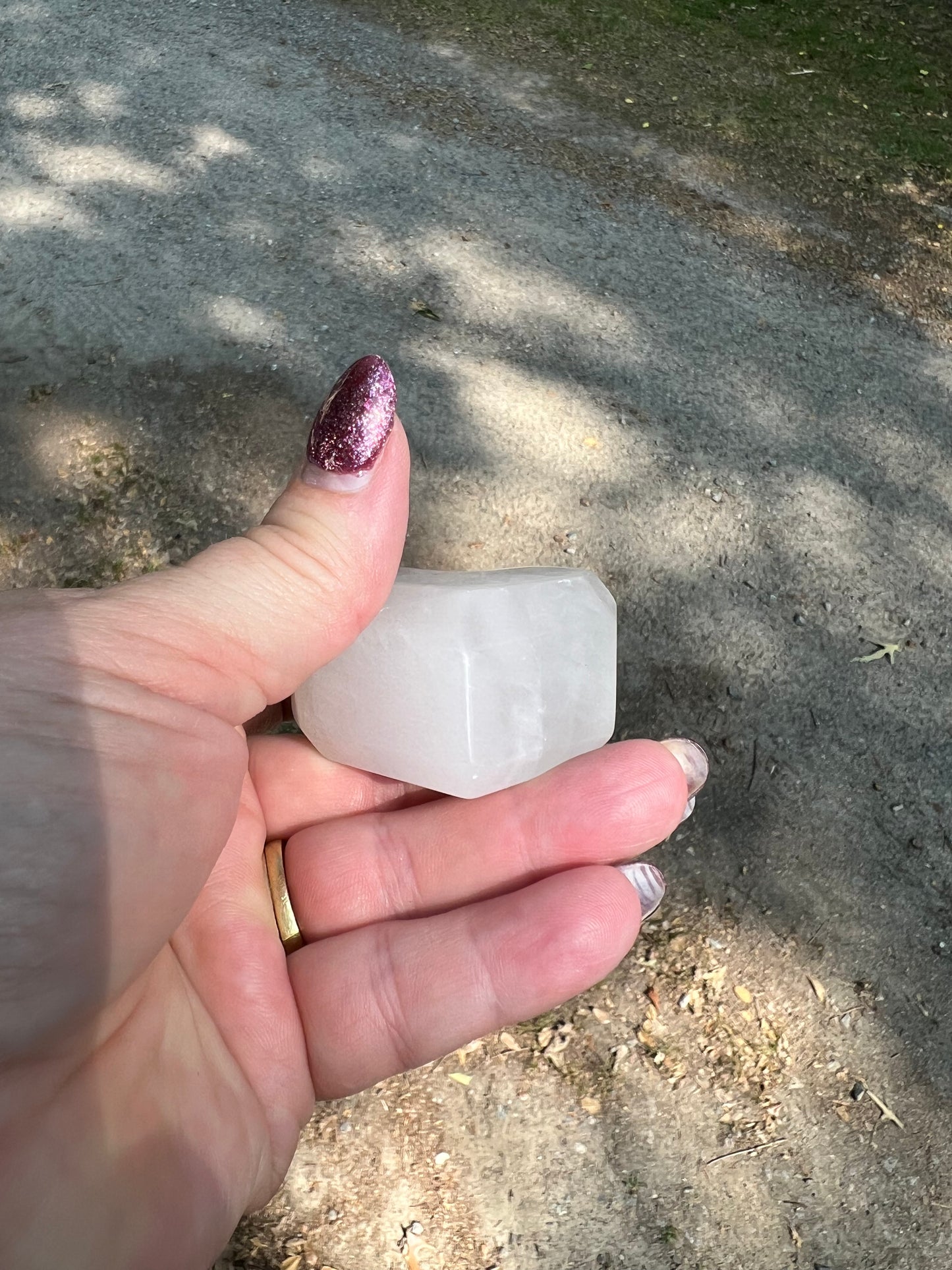 Clear Quartz Heart carving