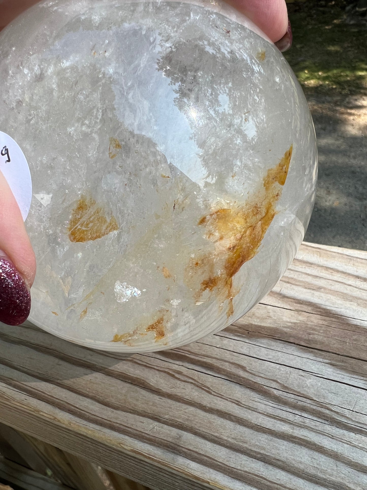 Clear Quartz Sphere with touch of Golden Healer! XXLarge