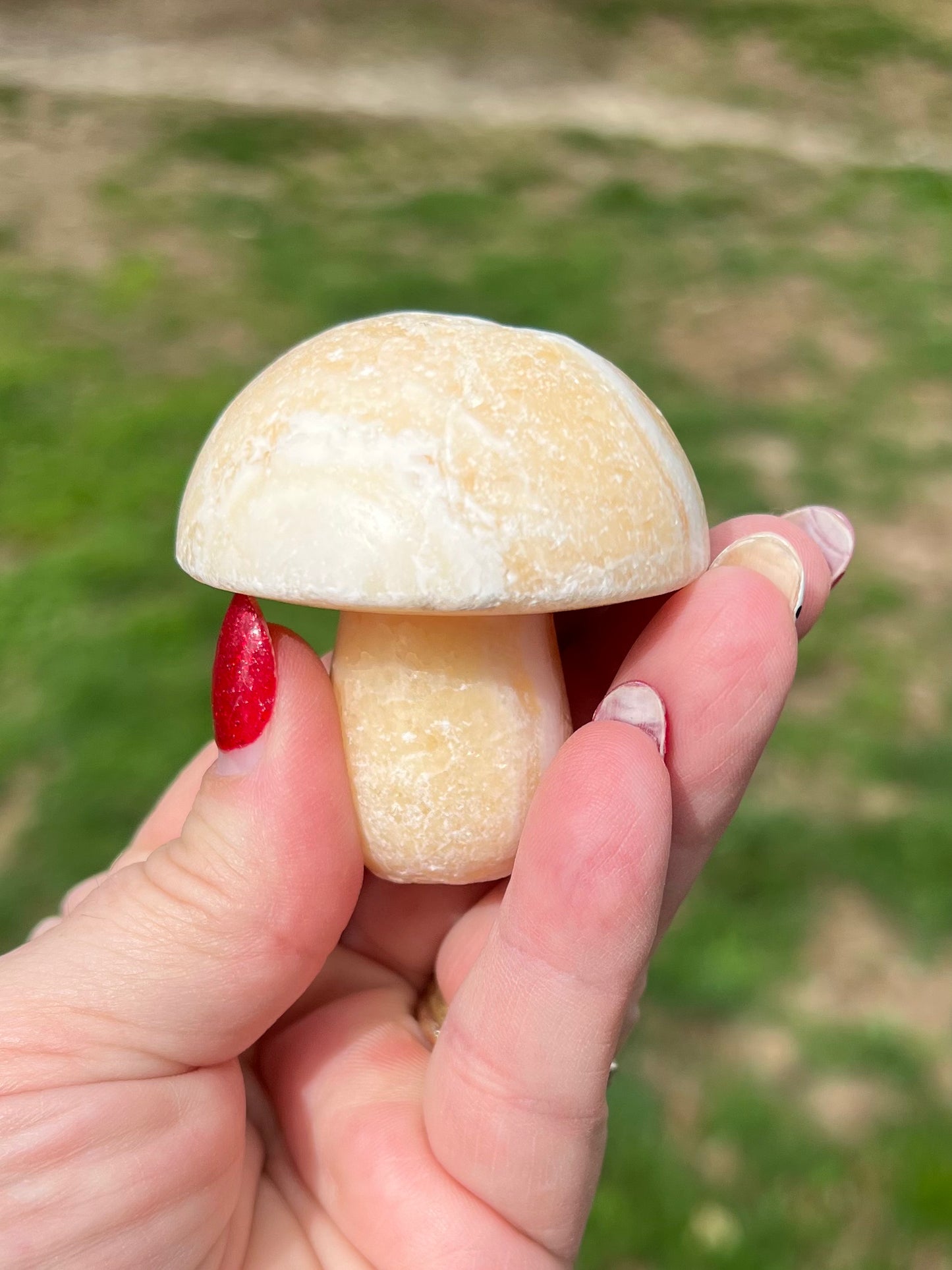 Yellow Calcite Mushroom, Imperfect