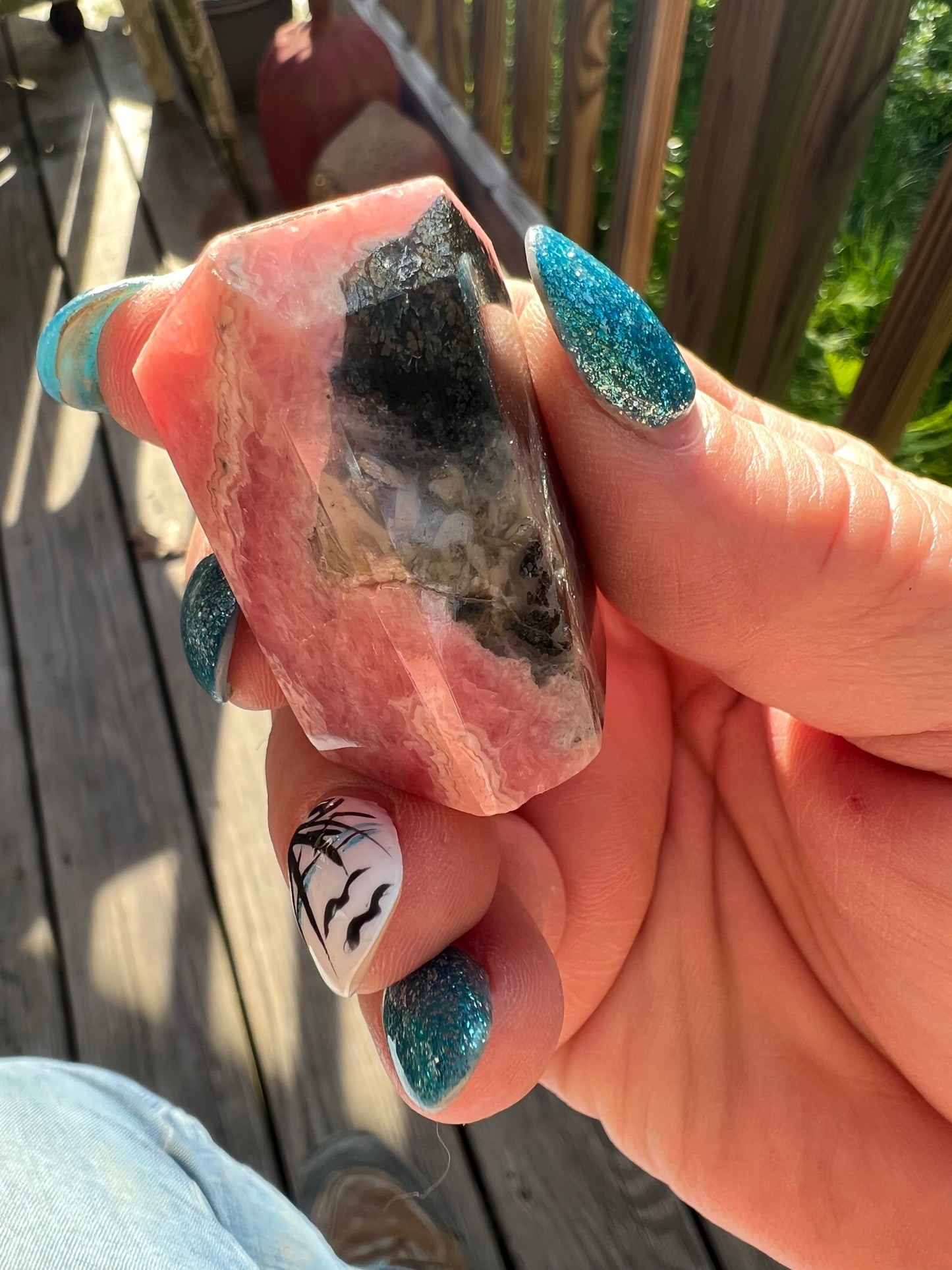 Rhodochrosite Free Form with Dentrites