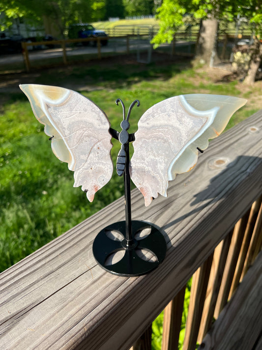 Chalcedony, Pink Agate butterfly wings