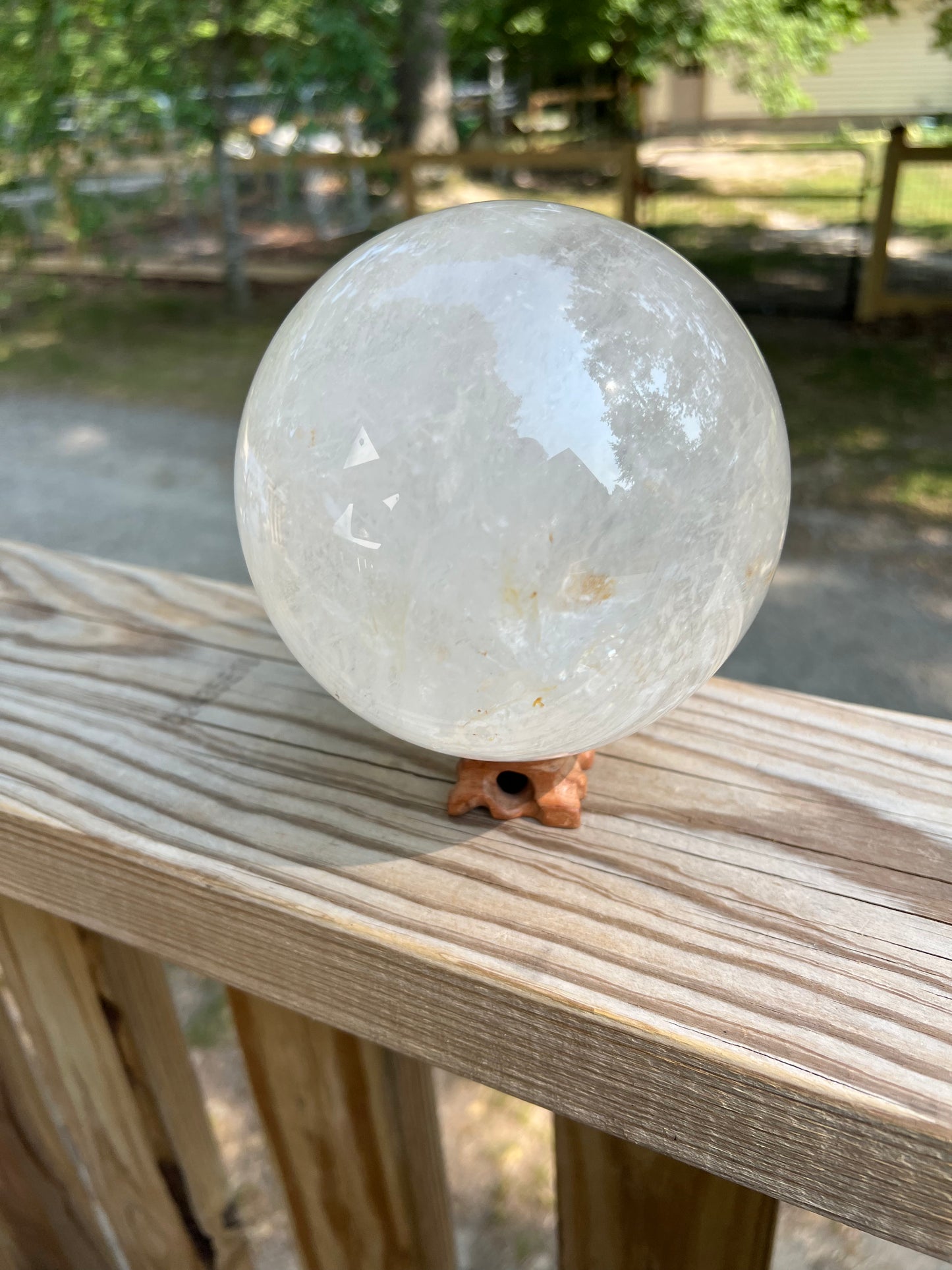 Clear Quartz Sphere with touch of Golden Healer! XXLarge