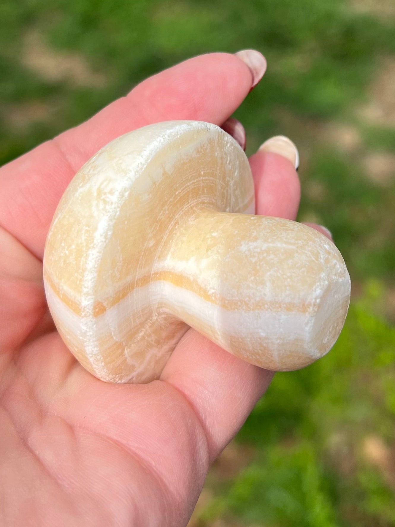 Yellow Calcite Mushroom, Imperfect