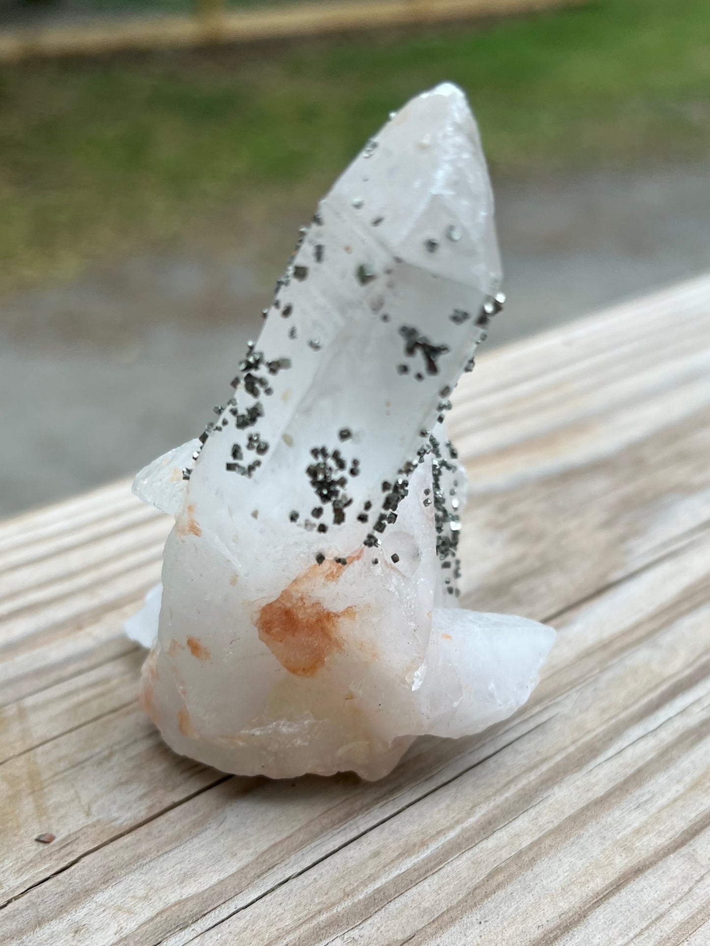 Clear Quartz Cluster with pyrite