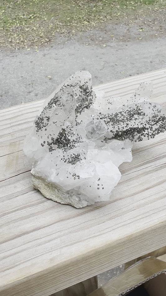 Clear Quartz Cluster with Pyrite