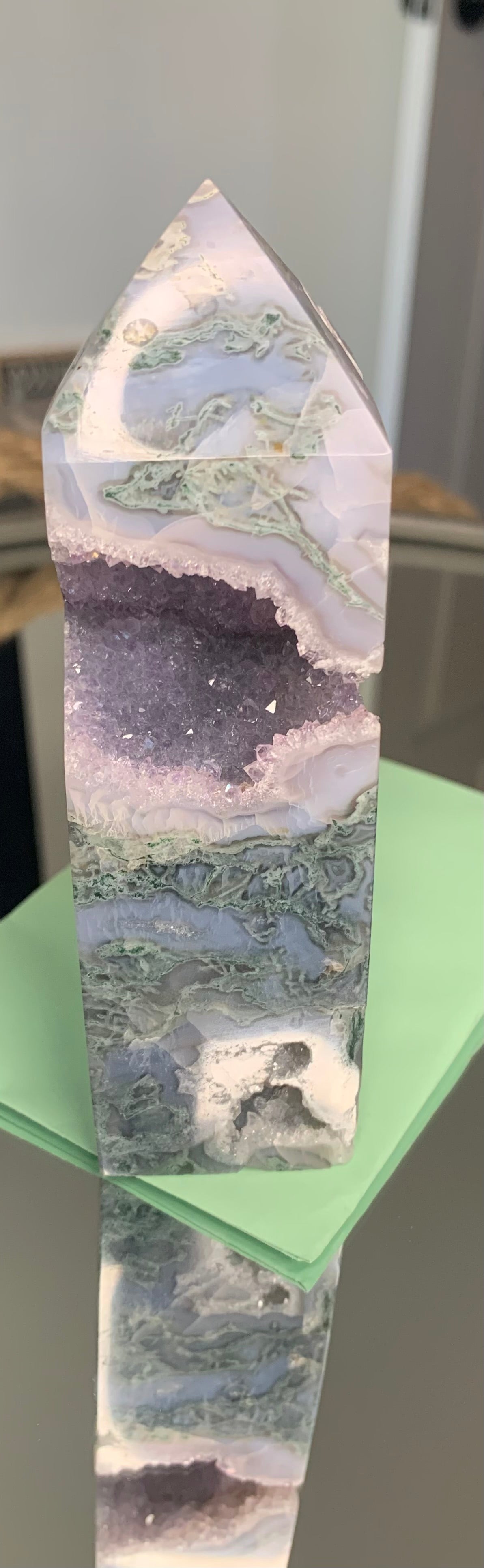 Amethyst Moss Agate - Blue Small Tower