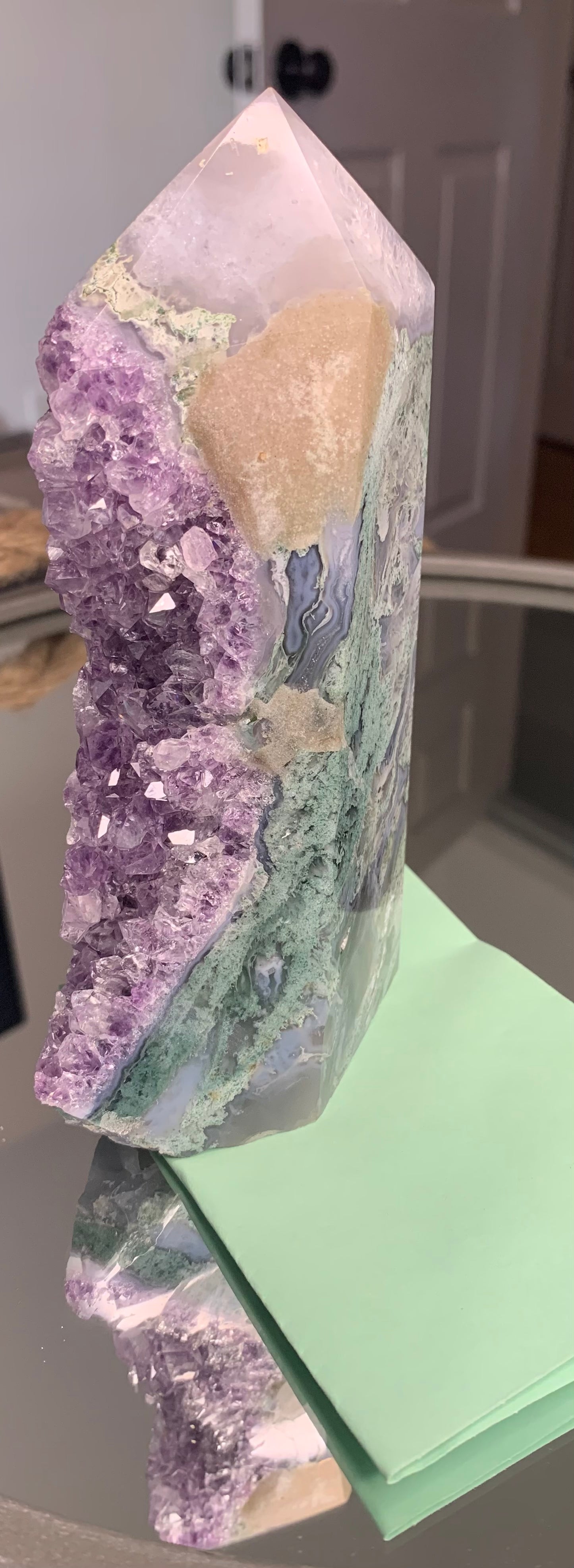 Amethyst Moss Agate Towers - Large Purple