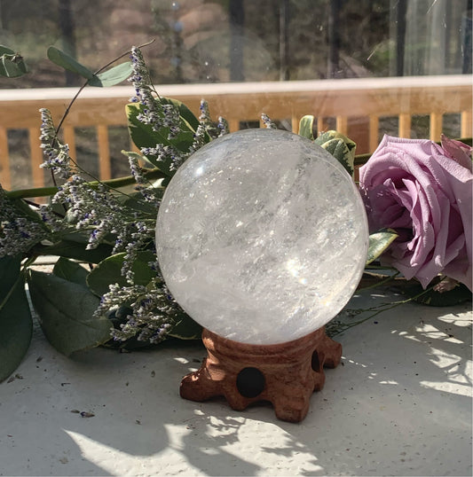 Clear Quartz Sphere with Rainbows