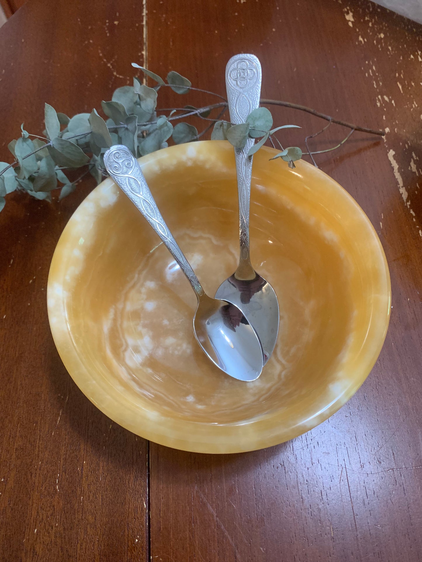Yellow Calcite Bowls and Plate