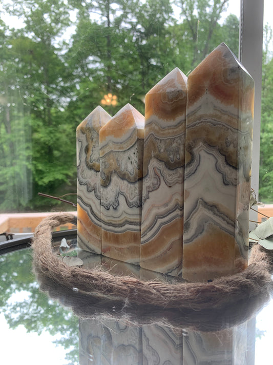 Banded Yellow Calcite Towers