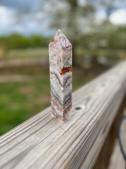 Crazy Lace Agate Tower with Druzy