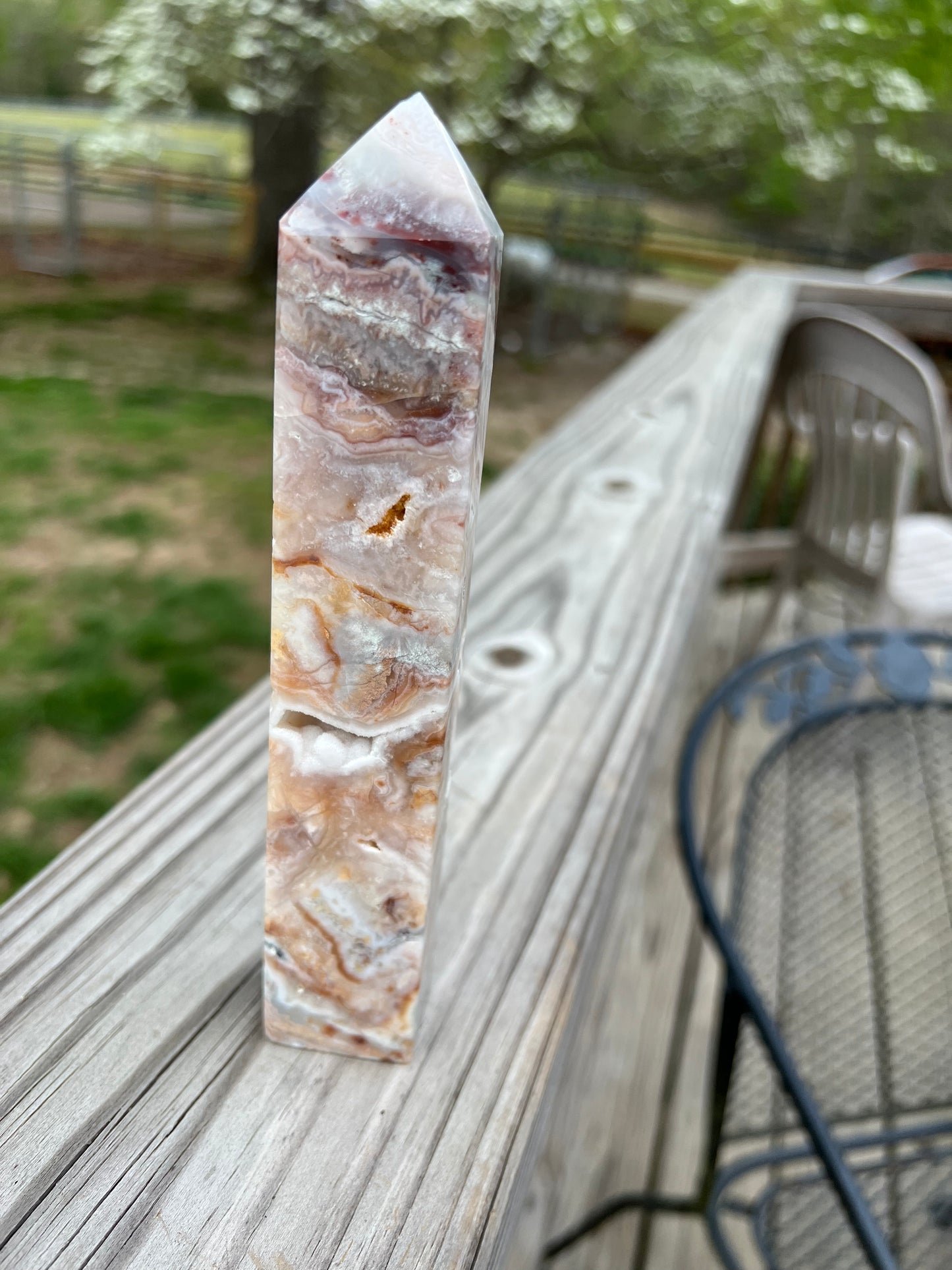 Crazy Lazy Agate Tower with Druzy