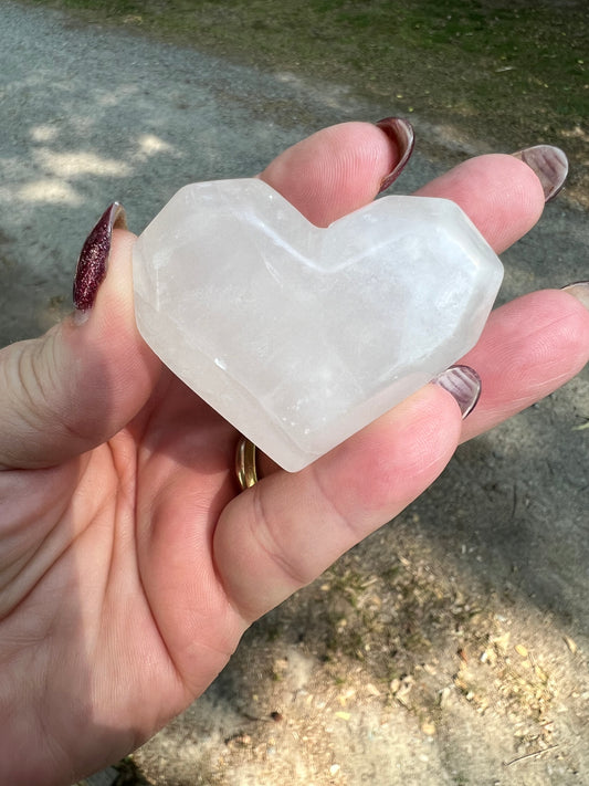 Clear Quartz Heart carving