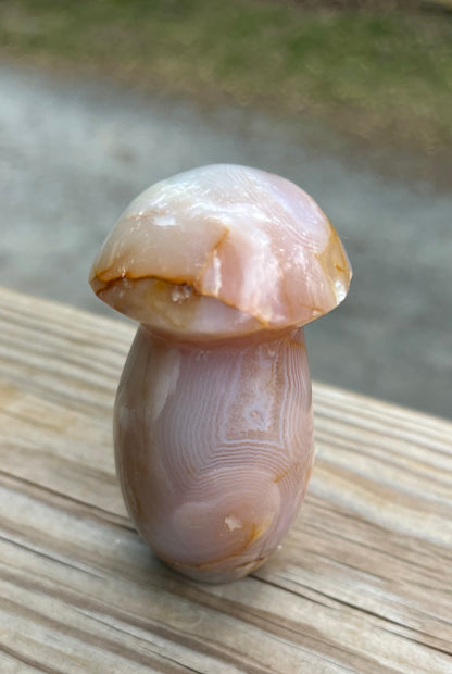 Mushroom Carving, Agate, Imperfect