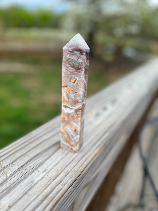 Crazy Lazy Agate Tower with Druzy