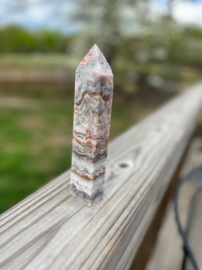 Crazy Lace Agate Tower with Druzy