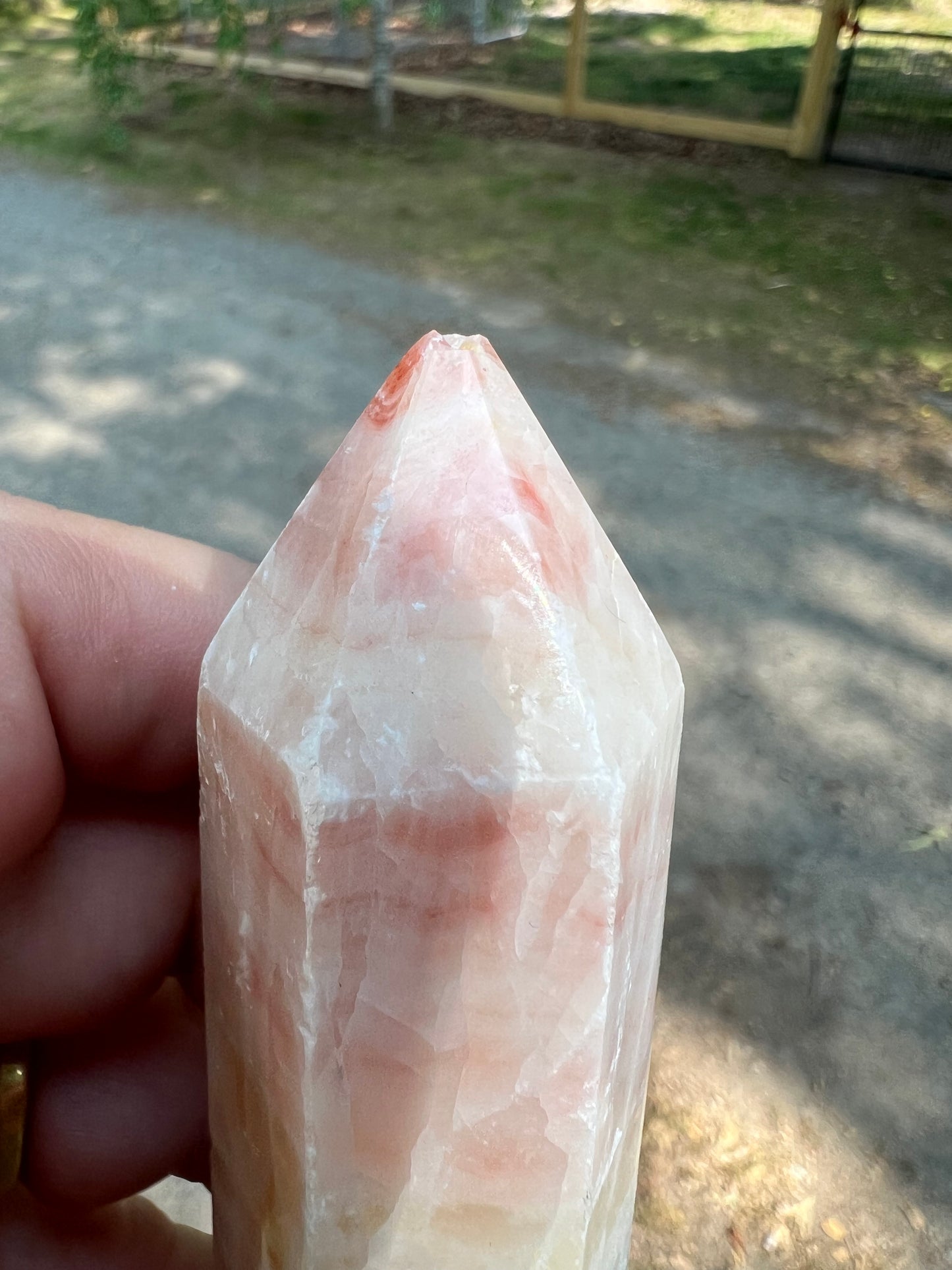 Pink Calcite Tower, Imperfect