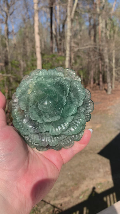 Large Flower Crystal Carving- various materials