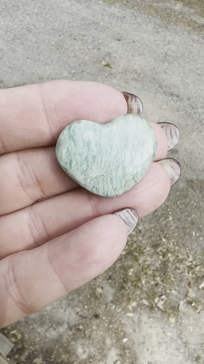 Amazonite mini Heart Carving