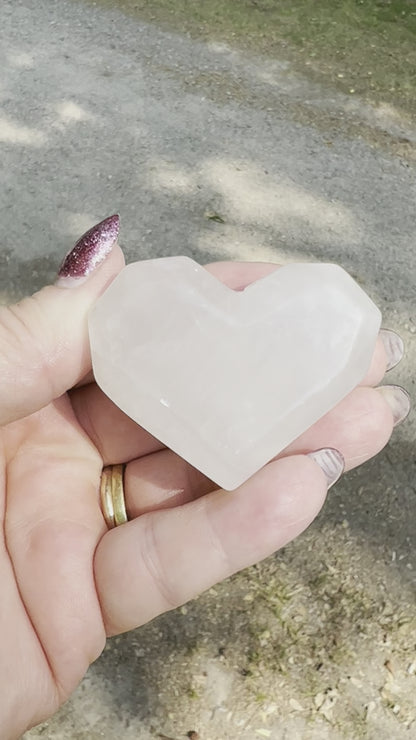 Clear Quartz Heart carving