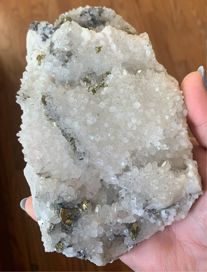 Clear Quartz, Pyrite, Hematite Specimen
